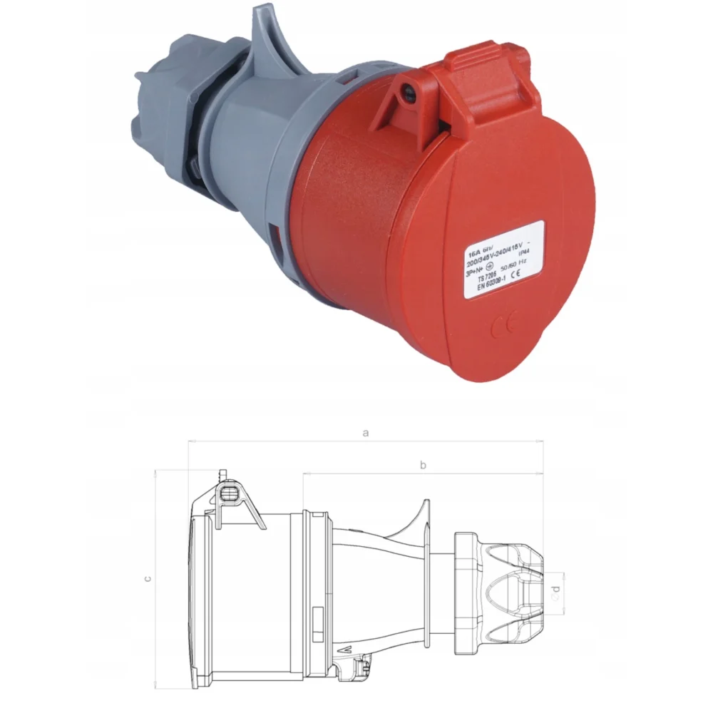 Adapter schuko siła 16a