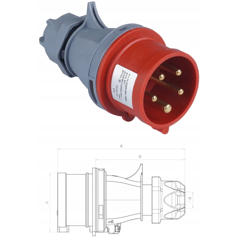 Adapter schuko siła 16a