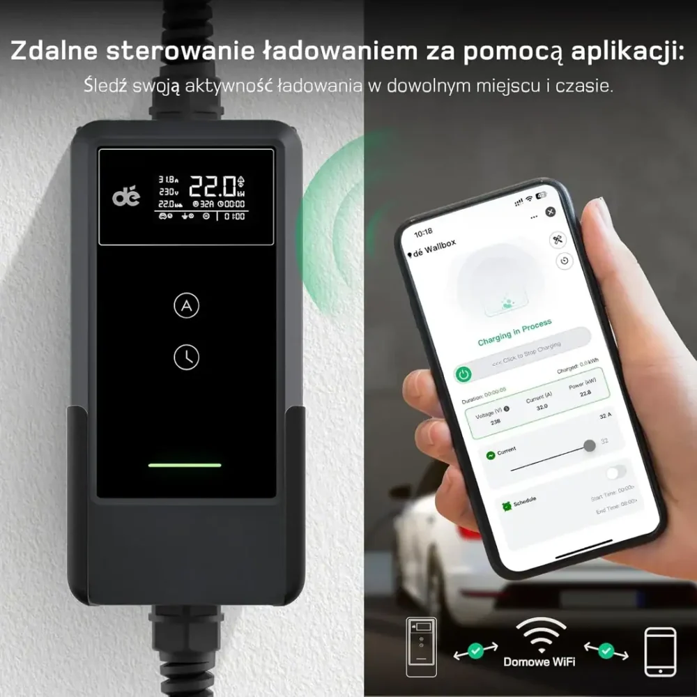 Przenośna ładowarka wallbox dé EV 22kW Typ 2 na siłę - obrazek 7