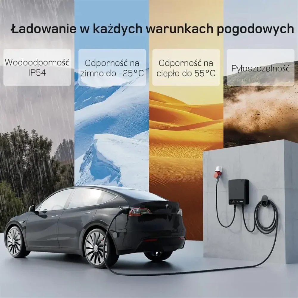 Stacjonarna ładowarka wallbox dé EV 11kW Typ 2 na siłę - obrazek 9