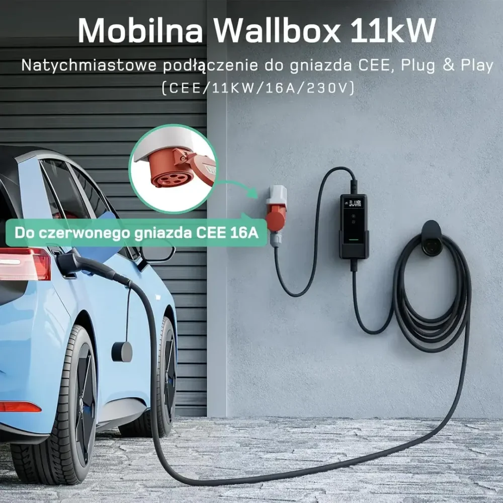 Przenośna ładowarka wallbox dé EV 11kW Typ 2 na siłę aut EV - obrazek 10
