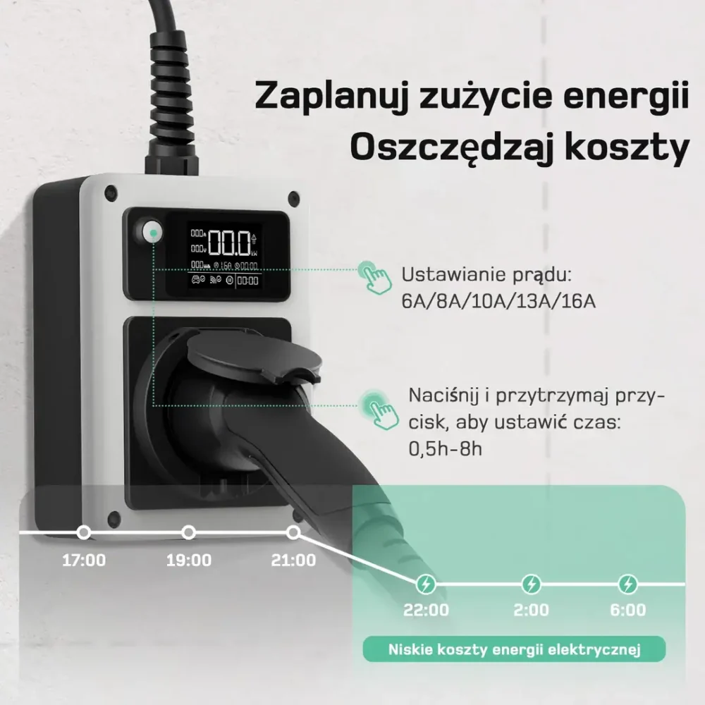Mobilny wallbox dé do auta EV 11kW z gniazdem Typ 2 - obrazek 6