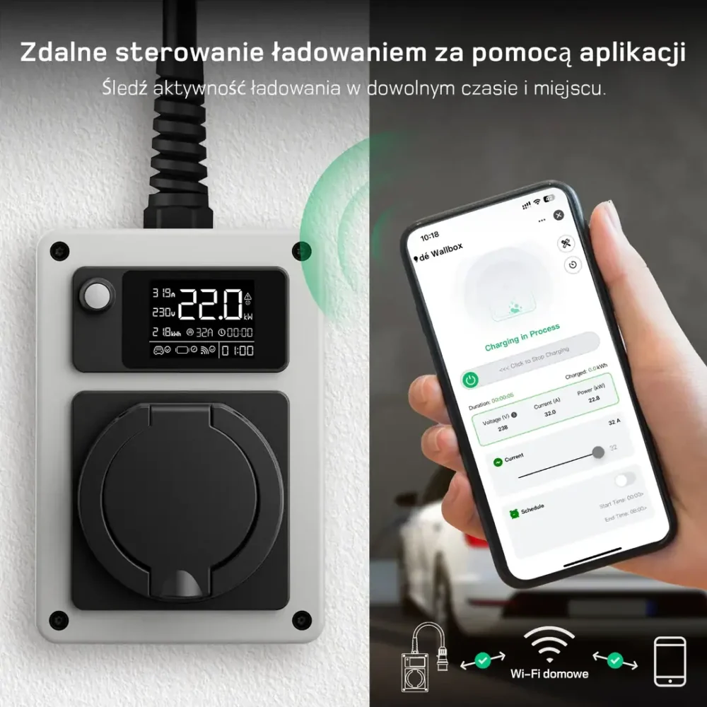 Mobilny wallbox dé do auta EV 22kW z gniazdem Typ 2 - obrazek 4