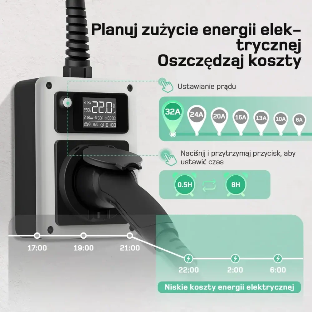 Mobilny wallbox dé do auta EV 22kW z gniazdem Typ 2 - obrazek 6