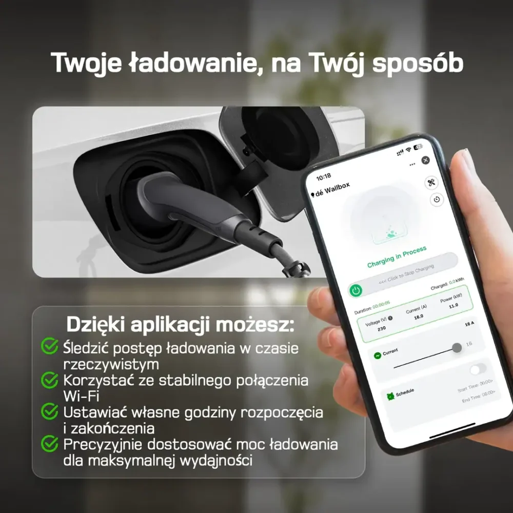 Przenośna ładowarka wallbox dé EV 11kW Typ 2 na siłę aut EV - obrazek 15