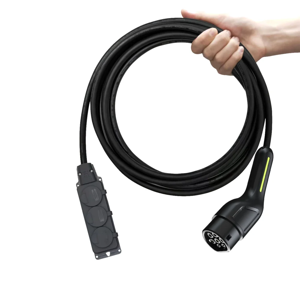 Kabel V2L Typ 2 Schuko 230V 5m z 3 gniazdami zasilania z auta EV - obrazek 2